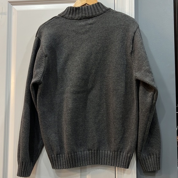 Chaps Mens Medium Grey 1/4 Zip Pullover Knit Sweater - Picture 7 of 9